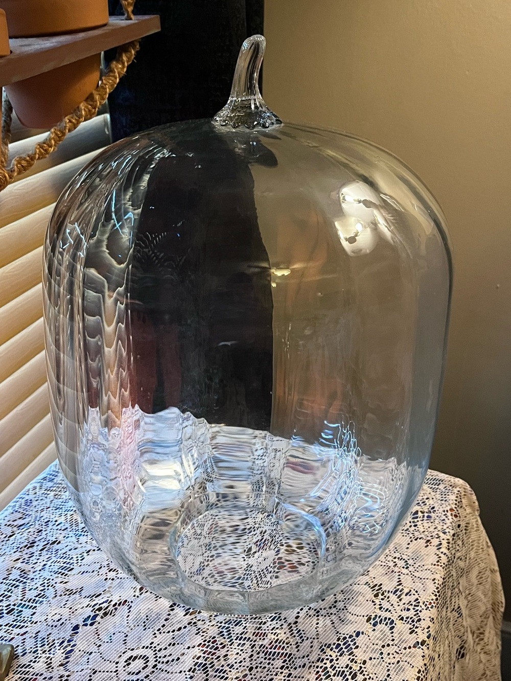 Clear Glass Pumpkin Decorative Cloche - Home Accents